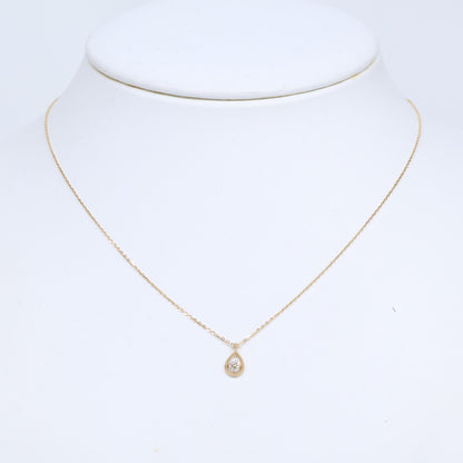 agete アガット 【美品】10254116861 K18 0.08 ダイヤモンド ネックレス