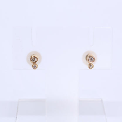 agete アガット 【美品】10244112428 K10 0.02刻印 ダイヤモンド ピアス