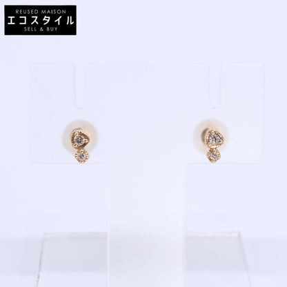 agete アガット 【美品】10244112428 K10 0.02刻印 ダイヤモンド ピアス