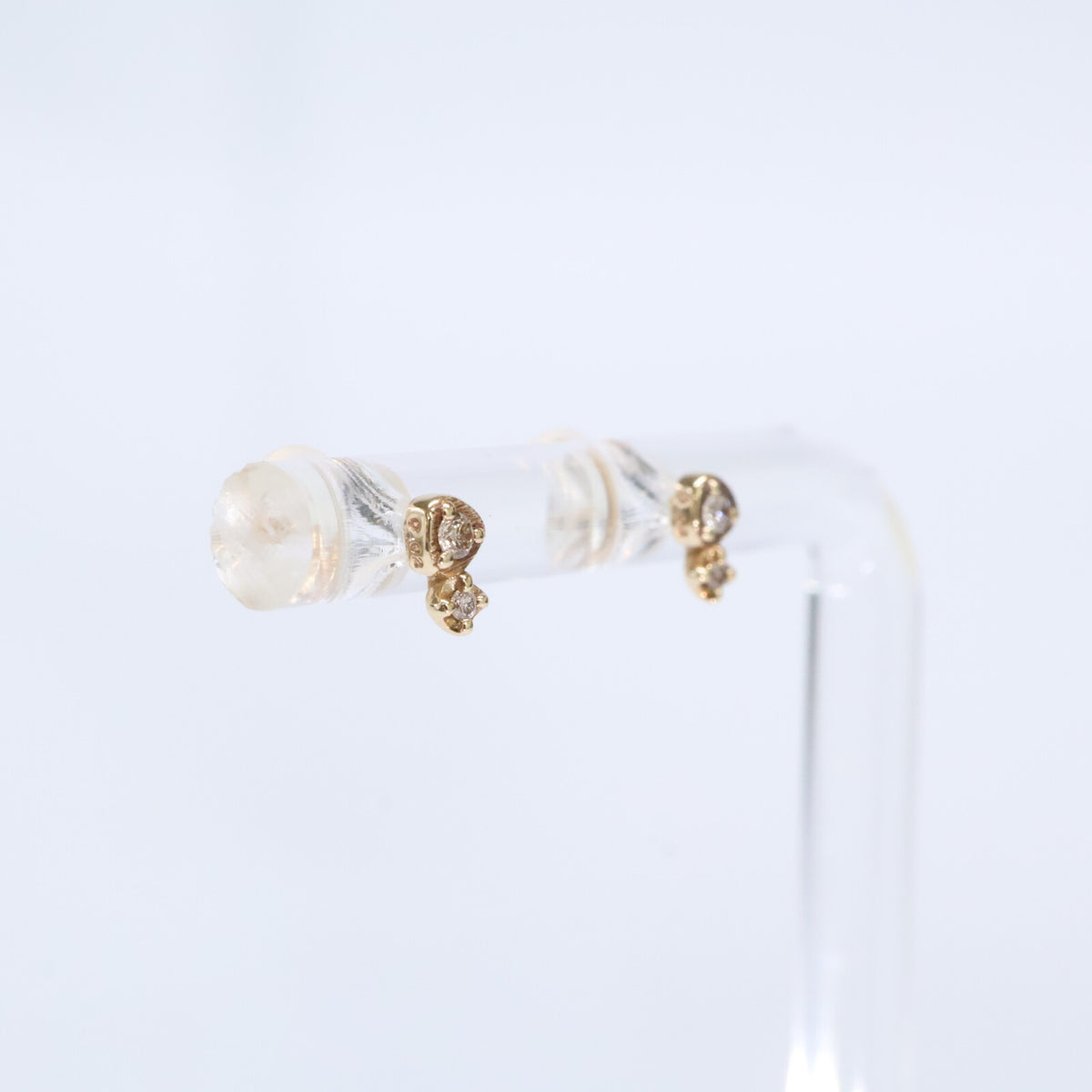 agete アガット 【美品】10244112428 K10 0.02刻印 ダイヤモンド ピアス