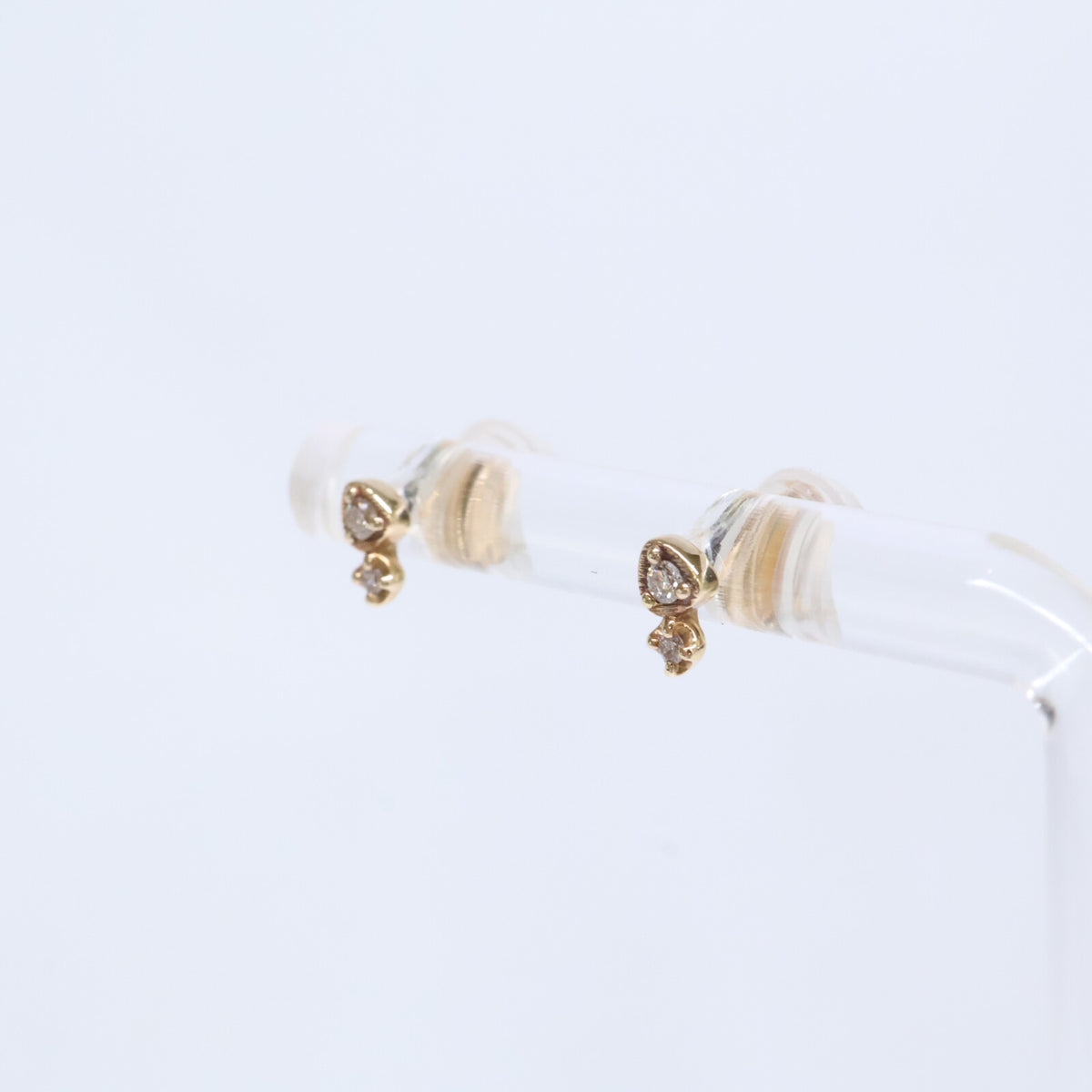 agete アガット 【美品】10244112428 K10 0.02刻印 ダイヤモンド ピアス