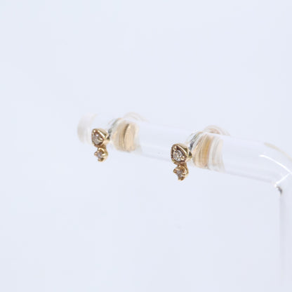 agete アガット 【美品】10244112428 K10 0.02刻印 ダイヤモンド ピアス
