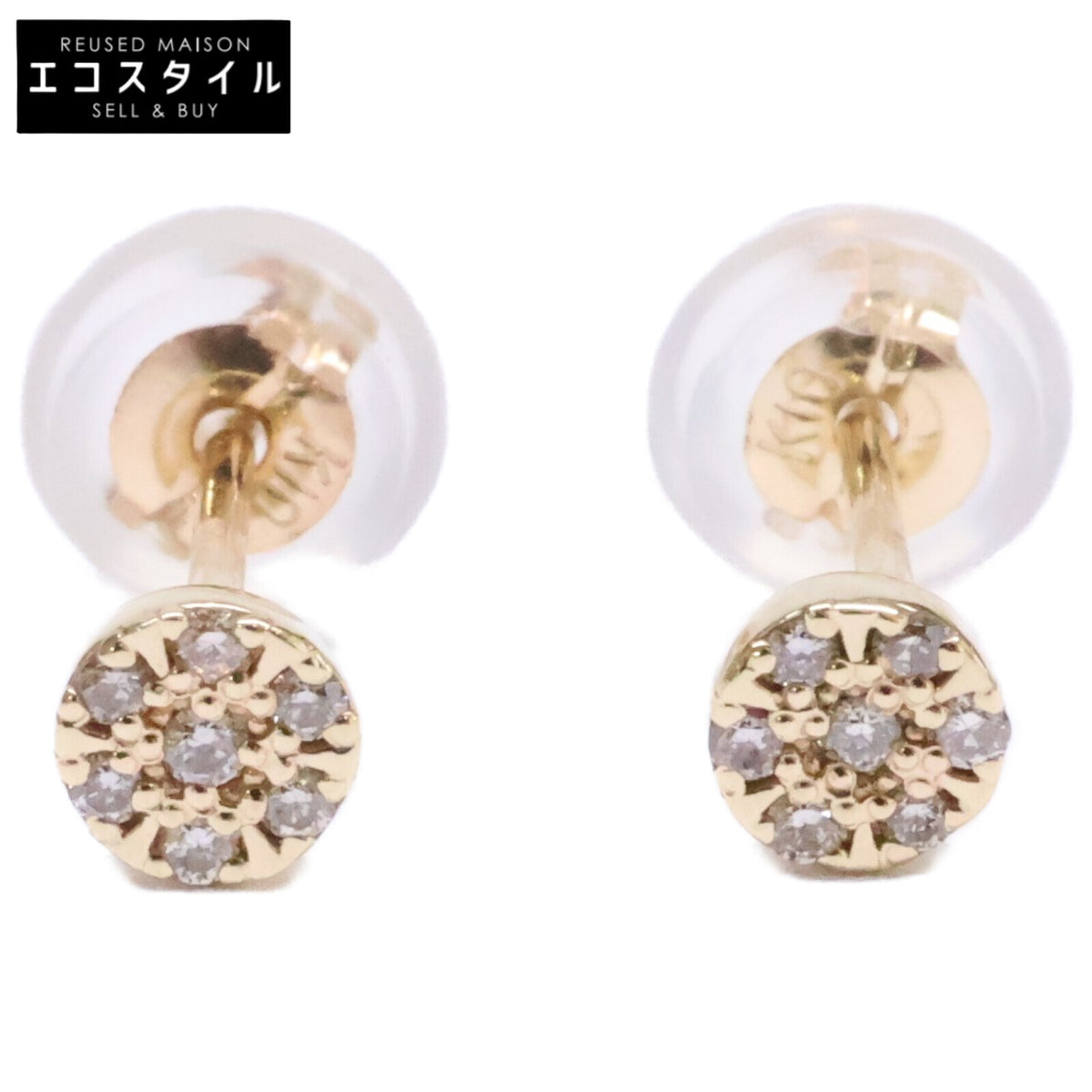 agete アガット 【美品】10174112142 K10 0.02刻印 ダイヤモンド ピアス