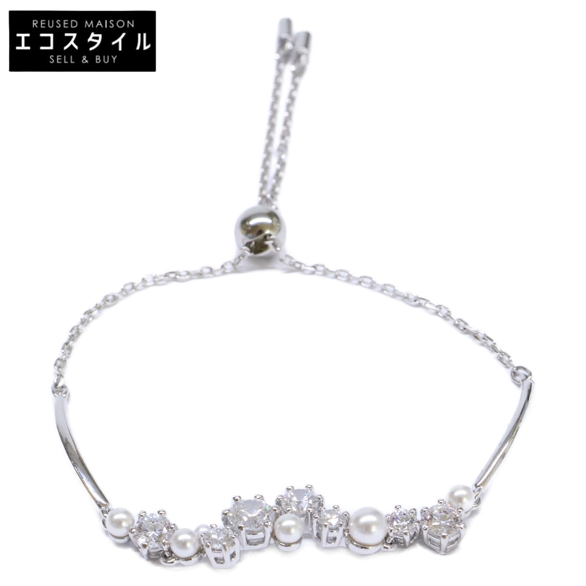 SWAROVSKI スワロフスキー 【美品】Constella クリスタルパール キュービックジルコニア プルクロージャー式 ブレスレット
