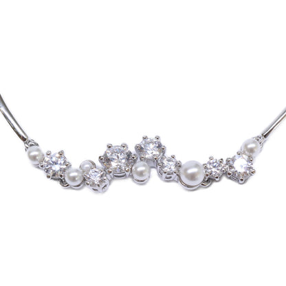 SWAROVSKI スワロフスキー 【美品】Constella クリスタルパール キュービックジルコニア プルクロージャー式 ブレスレット
