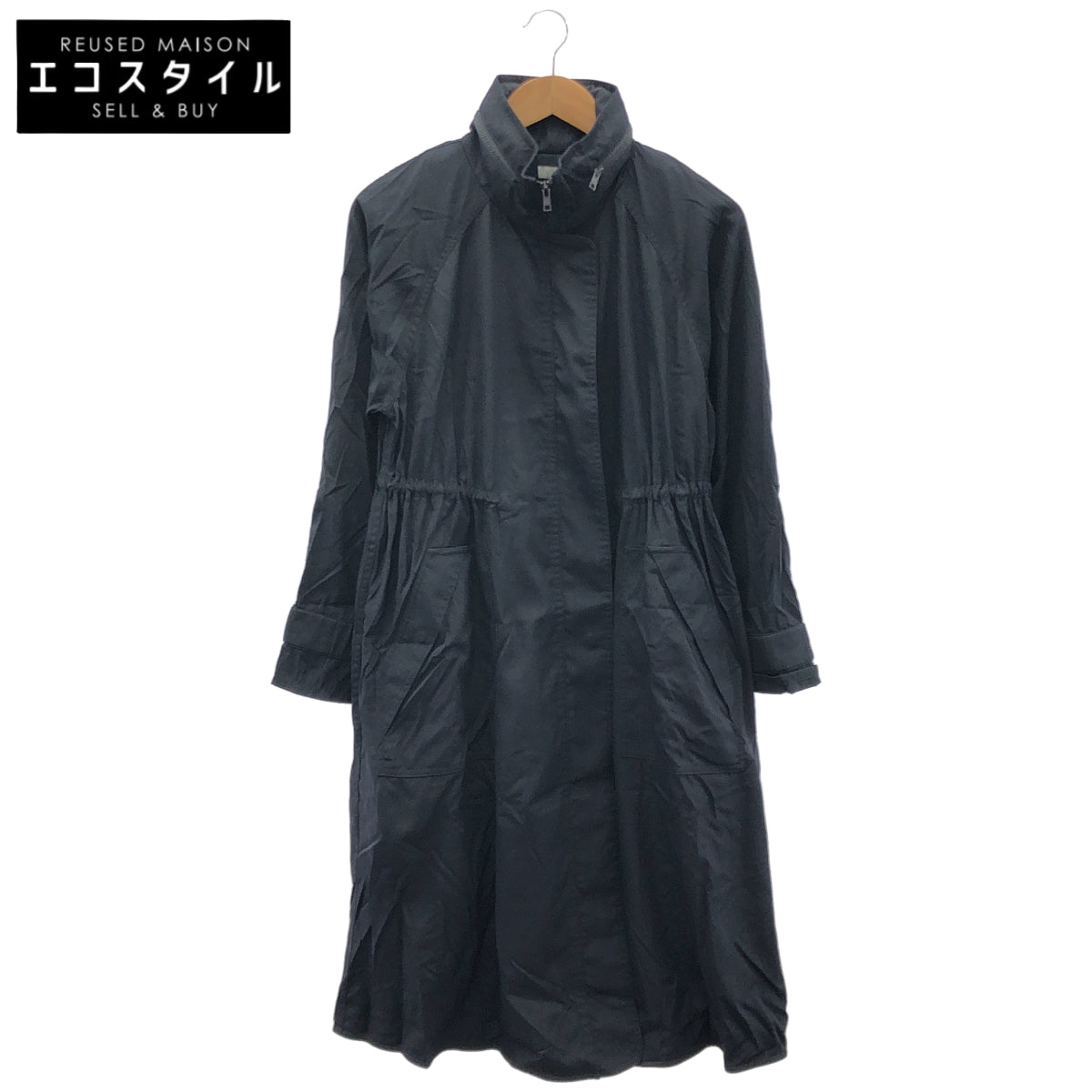 theory luxe セオリーリュクス ネイビー キュプラ ロングコート トップス