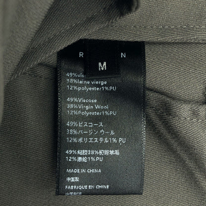 カーキ レーヨン ウール ワイドパンツ ボトムス