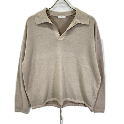 ATON エイトン KRAGGW0807 ベージュ VINTAGE KNIT スキッパーポロセーター トップス