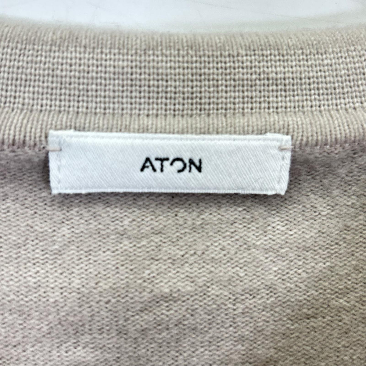 ATON エイトン KRAGGW0807 ベージュ VINTAGE KNIT スキッパーポロセーター トップス