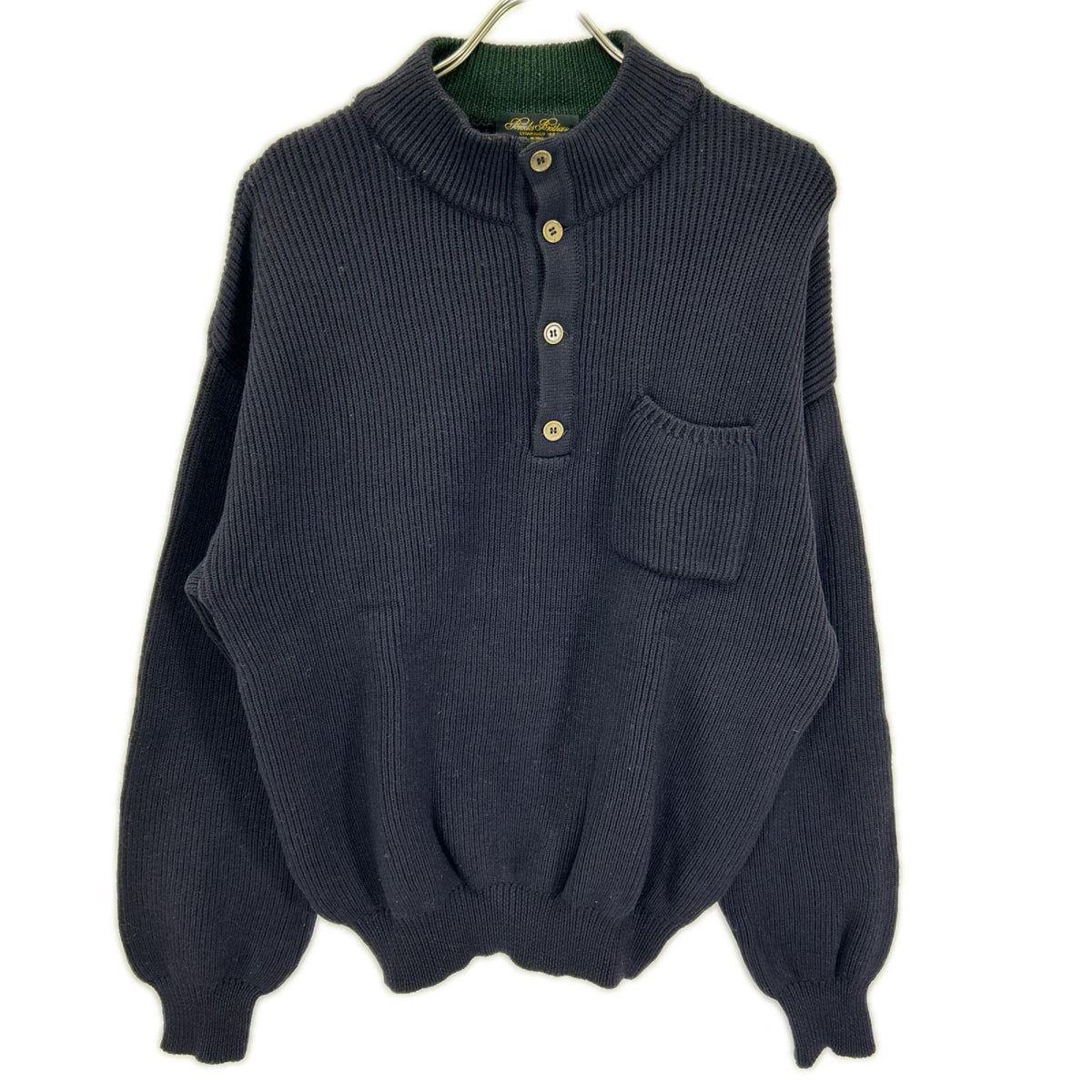BrooksBrothers ブルックスブラザーズ ネイビー メリノウール ポケット リブ編み ニット トップス