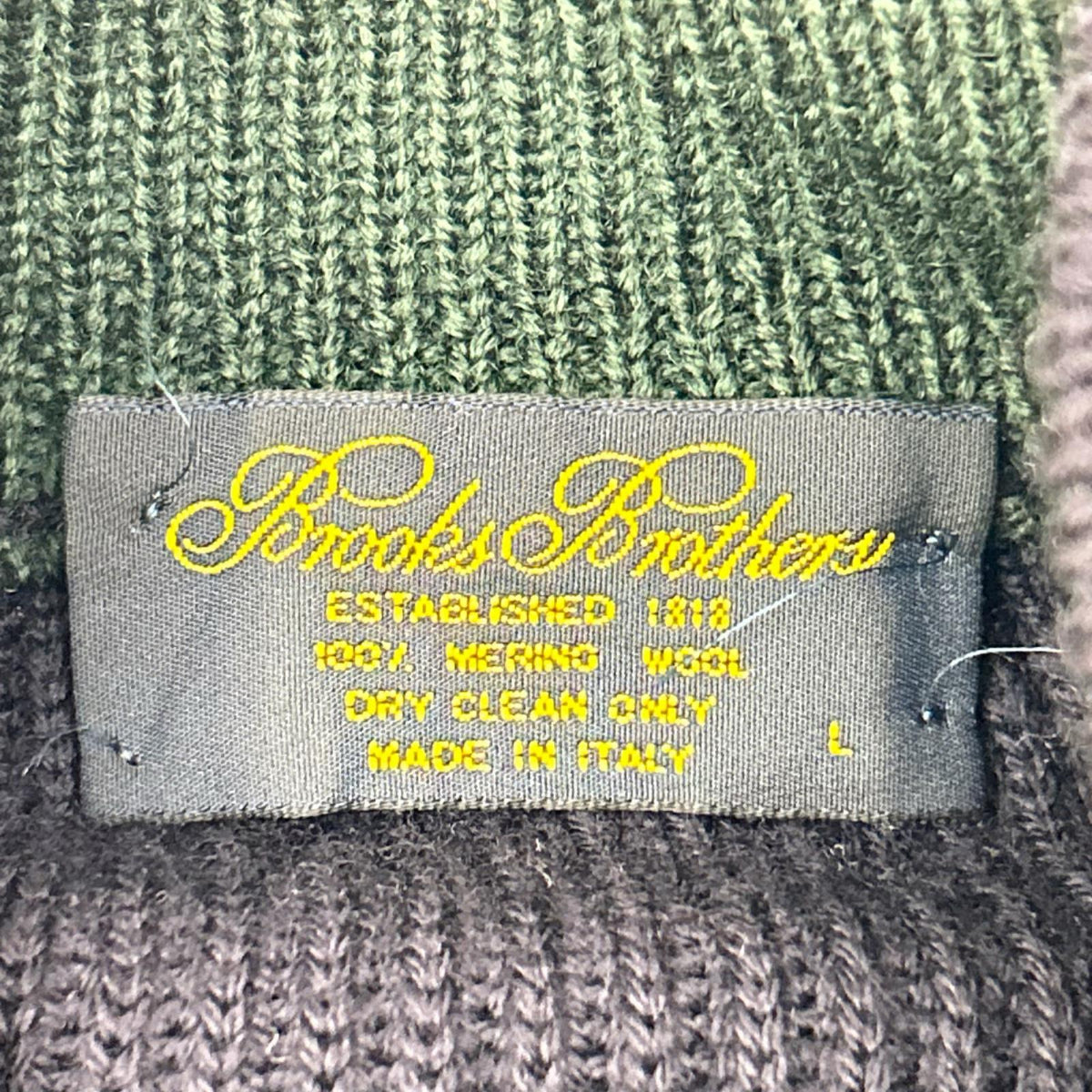 BrooksBrothers ブルックスブラザーズ ネイビー メリノウール ポケット リブ編み ニット トップス