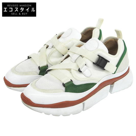 Chloe クロエ SONNIE ソニー ロートップ スニーカー シューズ レディース ホワイト グリーン 39 シューズ