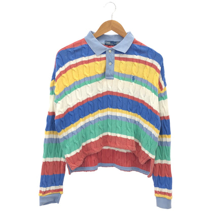 POLObyRalphLauren ポロラルフローレン マルチカラー ボーダー ケーブルニット ポロシャツ トップス