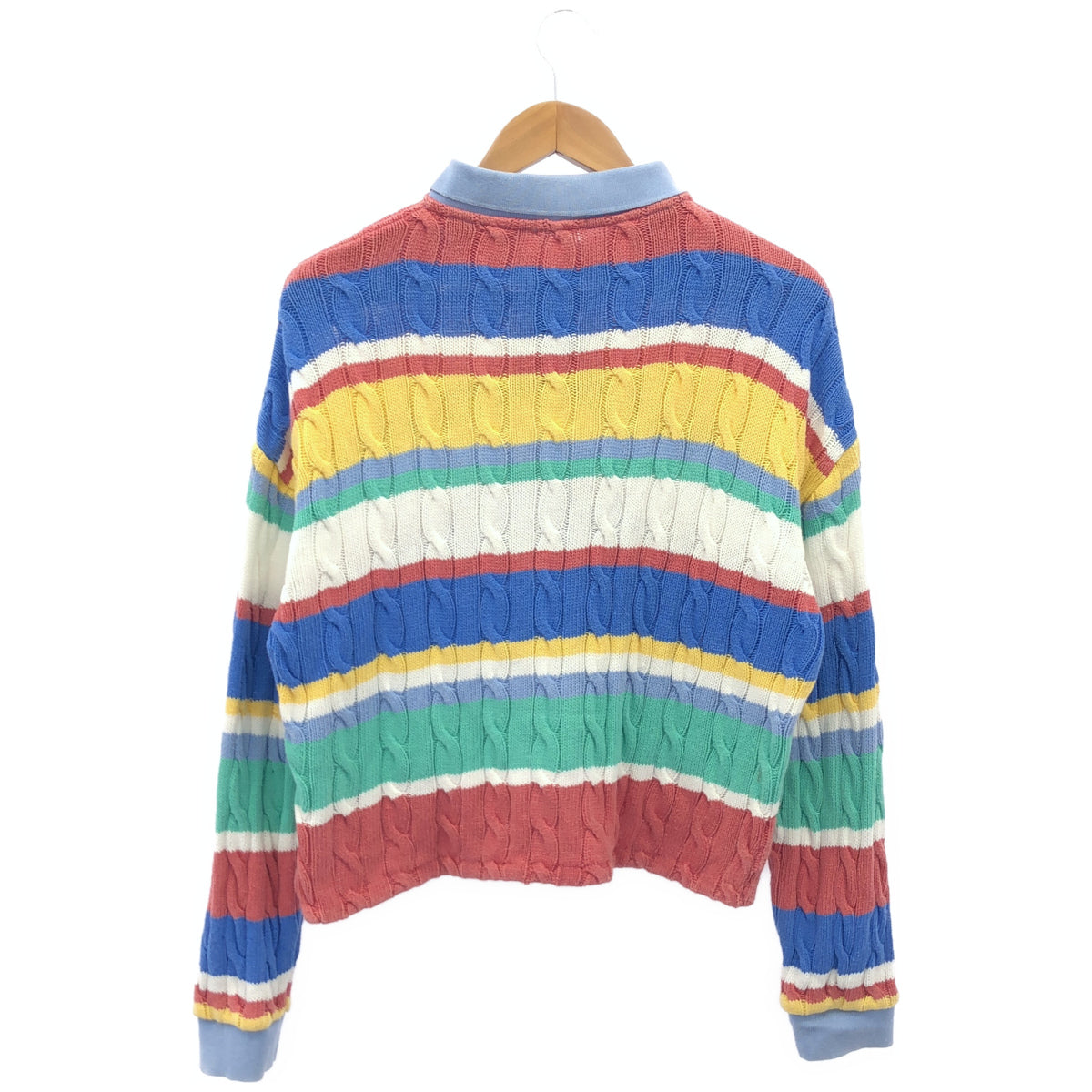 POLObyRalphLauren ポロラルフローレン マルチカラー ボーダー ケーブルニット ポロシャツ トップス