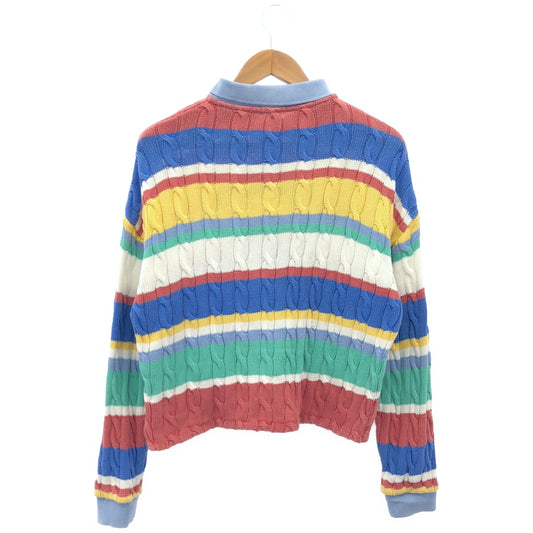 POLObyRalphLauren ポロラルフローレン マルチカラー ボーダー ケーブルニット ポロシャツ トップス