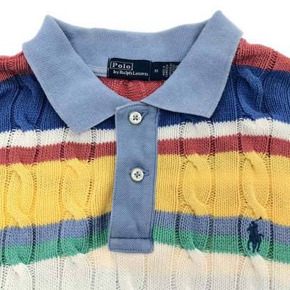 POLObyRalphLauren ポロラルフローレン マルチカラー ボーダー ケーブルニット ポロシャツ トップス