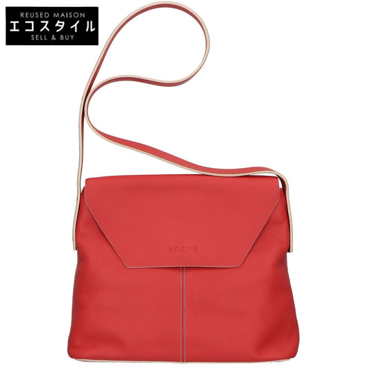 LOEWE ロエベ 美品 レザー ロゴ フラップ ショルダーバッグ