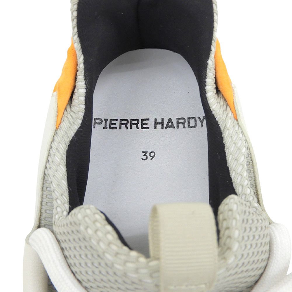 PIERRE HARDY ピエールアルディ メッシュ スエード トレックコメット ボリュームスニーカー レディース オフホワイト オレンジ 39 シューズ