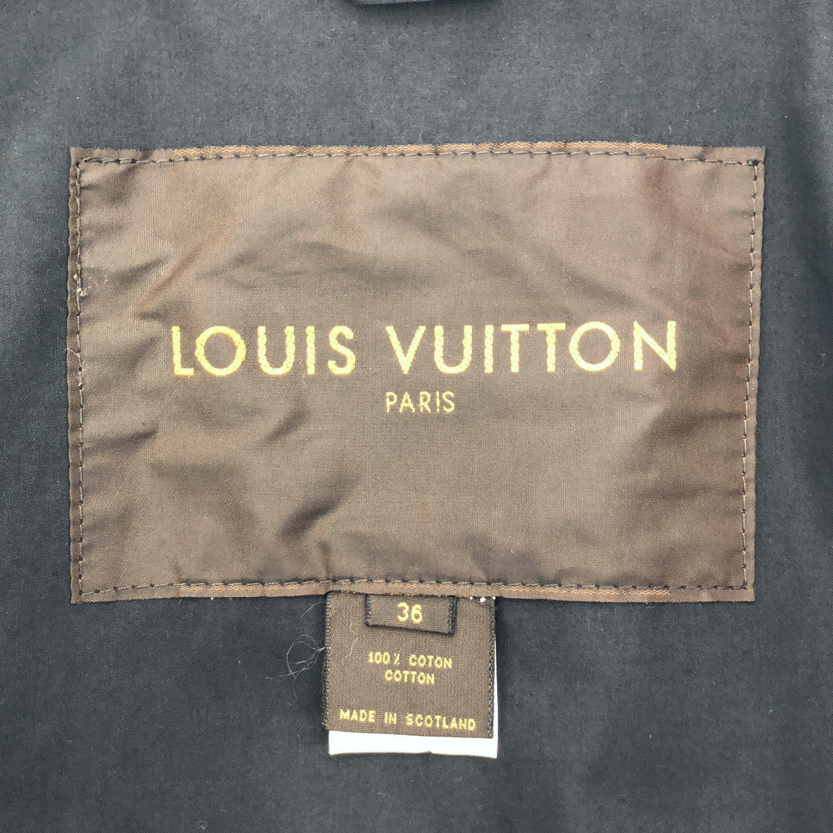 LOUIS VUITTON ルイヴィトン ブラック カラーステッチ コットン マッキントッシュコート トップス