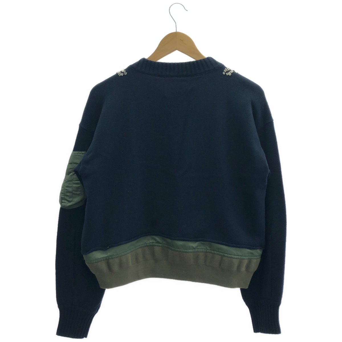 sacai サカイ 20-04857 スパンコール MA-1 ドッキングニットトップス トップス