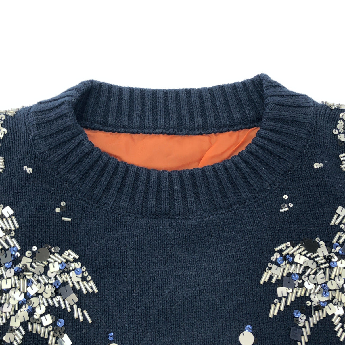 sacai サカイ 20-04857 スパンコール MA-1 ドッキングニットトップス トップス