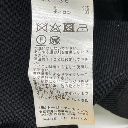 TOGA トーガ TA12-XN002 ブラック×イエロー ウール マフラードッキング タートルネックニット トップス