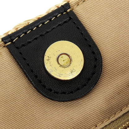 VIOLAd'ORO ヴィオラドーロ 美品 ラフィア かごバッグ 2WAY ハンドル バッグ トートバッグ レディース ベージュ ブラック V-8481 トートバッグ