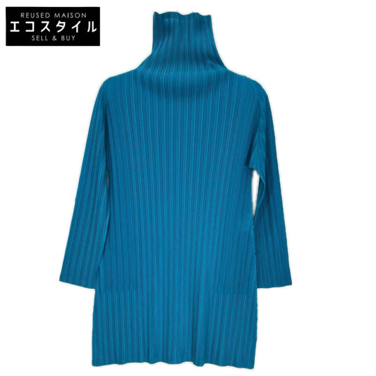 PLEATS PLEASE プリーツプリーズ PP63-T354 ブルー ハイネック 長袖カットソー トップス