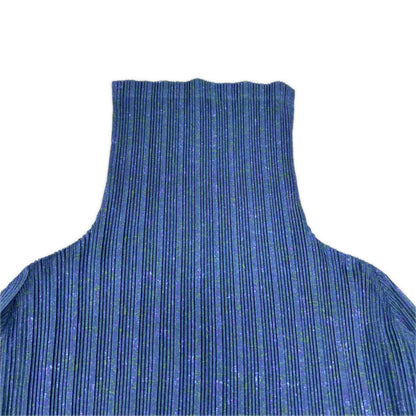 PLEATS PLEASE プリーツプリーズ PP23-FK323 ブルーマルチ MIXING RIB ハイネック 長袖カットソー トップス
