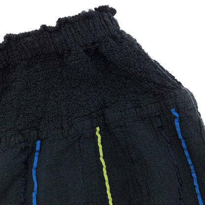 MeISSEYMIYAKE ミーイッセイミヤケ MI02FF504 ネイビー 20SS ストライプ シワプリーツ イージーパンツ ボトムス