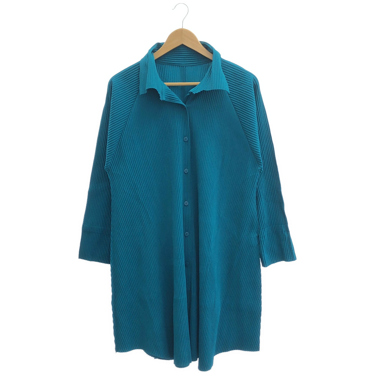 MeISSEYMIYAKE ミーイッセイミヤケ MI14KJ638 ブルー プリーツ加工 長袖シャツ トップス