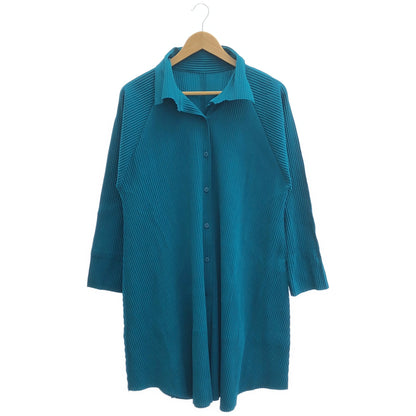 MeISSEYMIYAKE ミーイッセイミヤケ MI14KJ638 ブルー プリーツ加工 長袖シャツ トップス