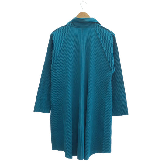 MeISSEYMIYAKE ミーイッセイミヤケ MI14KJ638 ブルー プリーツ加工 長袖シャツ トップス