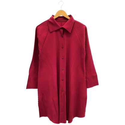 MeISSEYMIYAKE ミーイッセイミヤケ MI14KJ638 レッド プリーツ加工 長袖シャツ トップス