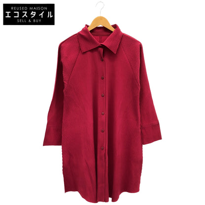MeISSEYMIYAKE ミーイッセイミヤケ MI14KJ638 レッド プリーツ加工 長袖シャツ トップス