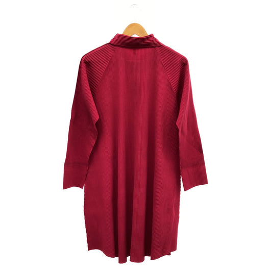 MeISSEYMIYAKE ミーイッセイミヤケ MI14KJ638 レッド プリーツ加工 長袖シャツ トップス