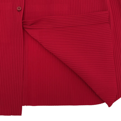 MeISSEYMIYAKE ミーイッセイミヤケ MI14KJ638 レッド プリーツ加工 長袖シャツ トップス