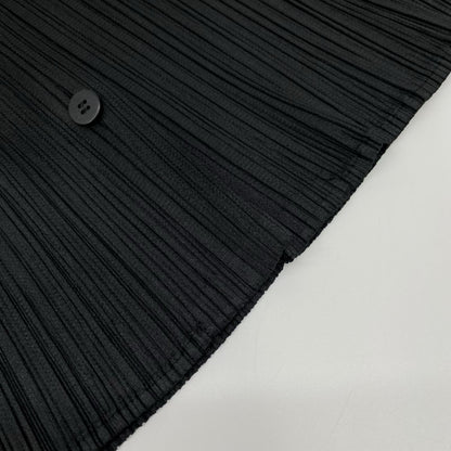 PLEATS PLEASE プリーツプリーズ PP51-JJ147 ブラック オープンカラー プリーツブラウス トップス
