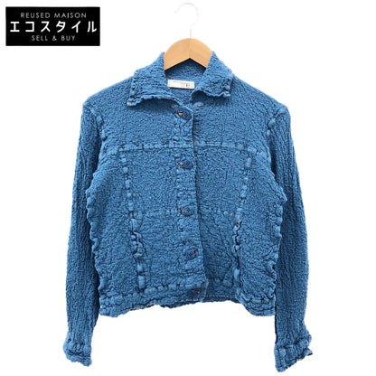 MeISSEYMIYAKE ミーイッセイミヤケ MI14FD223 ブルー DENIM CAULIFLOWER しわ加工 ジャケット トップス