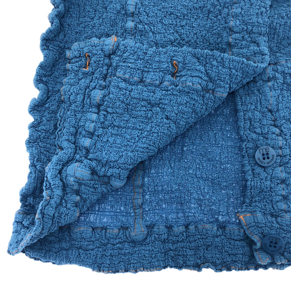 MeISSEYMIYAKE ミーイッセイミヤケ MI14FD223 ブルー DENIM CAULIFLOWER しわ加工 ジャケット トップス