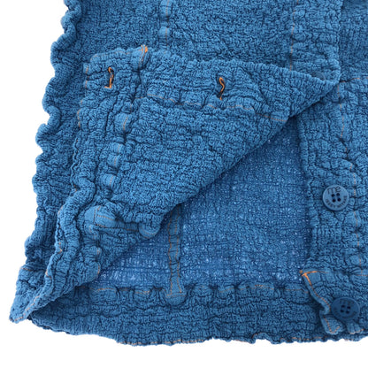 MeISSEYMIYAKE ミーイッセイミヤケ MI14FD223 ブルー DENIM CAULIFLOWER しわ加工 ジャケット トップス