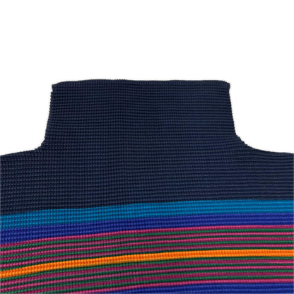 MeISSEYMIYAKE ミーイッセイミヤケ MI73FJ411 マルチカラー ボーダー ハイネック カットソー トップス
