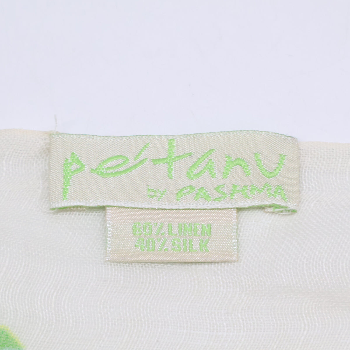 PASHMA パシュマ 【美品】Pe'tanu by PASHMA ペタヌ バイ パシュマ ボタニカル アニマル柄 シルク/リネン ストール