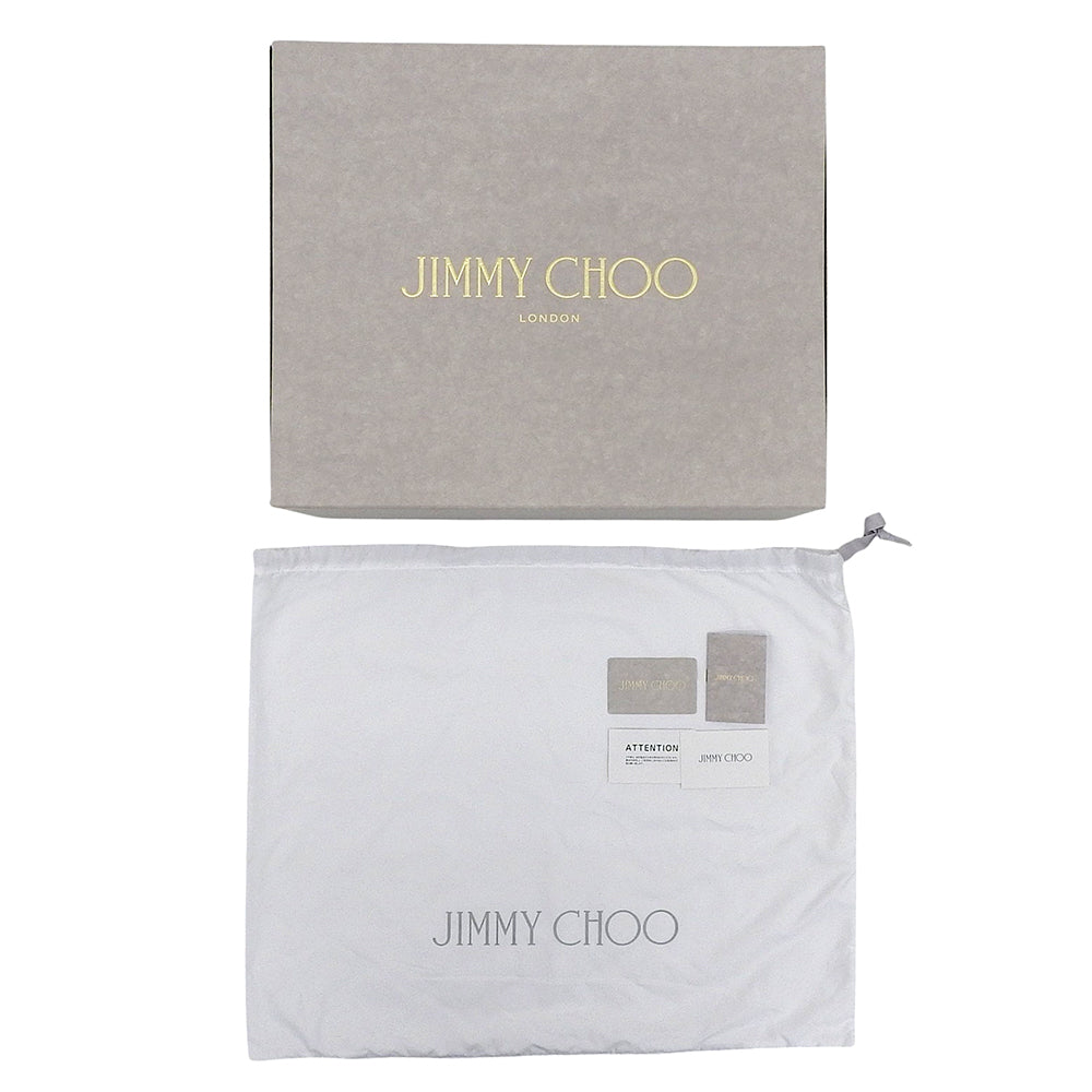 JIMMY CHOO ジミーチュウ 美品 PIMLICOS EMG レザー 裏地カモフラ スター エンボス プムリコ トートバッグ レディース ブラック トートバッグ
