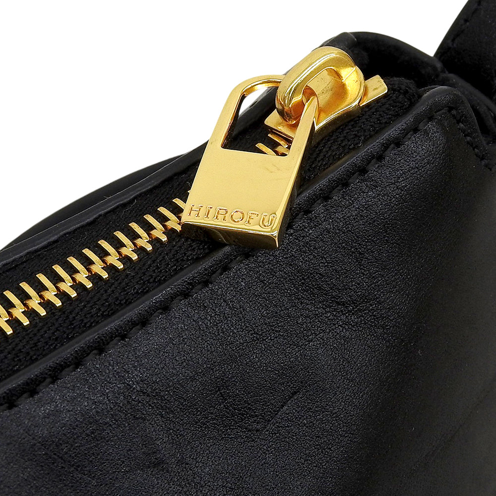 HIROFU ヒロフ 美品 アルテ レザー ショルダーバッグ S 本革 ミニバッグ ショルダーバッグ レディース ブラック P25-10525 ショルダーバッグ