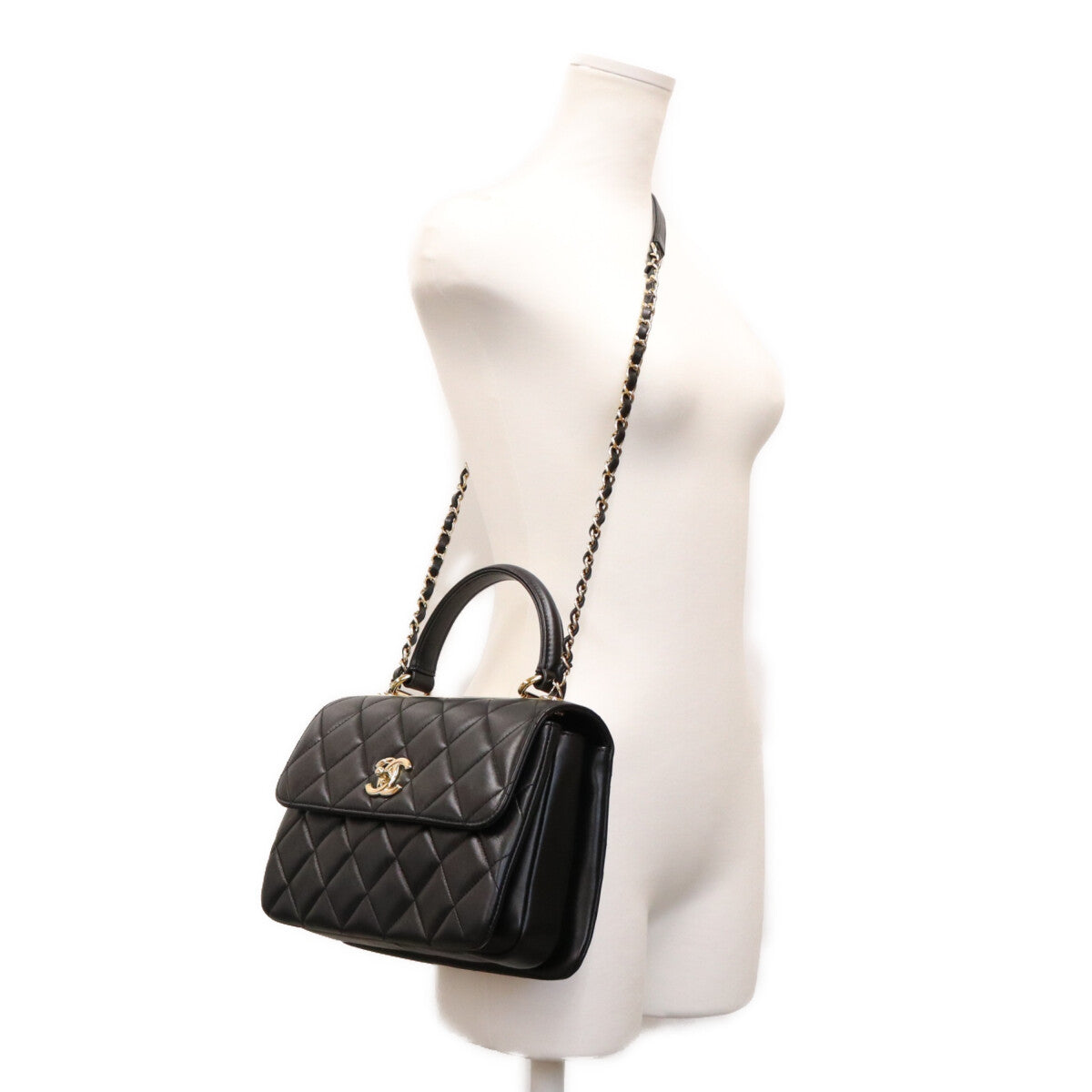 CHANEL シャネル A92236 黒 ラム G金具 トレンディCC スモール ショルダーバッグ ショルダーバッグ