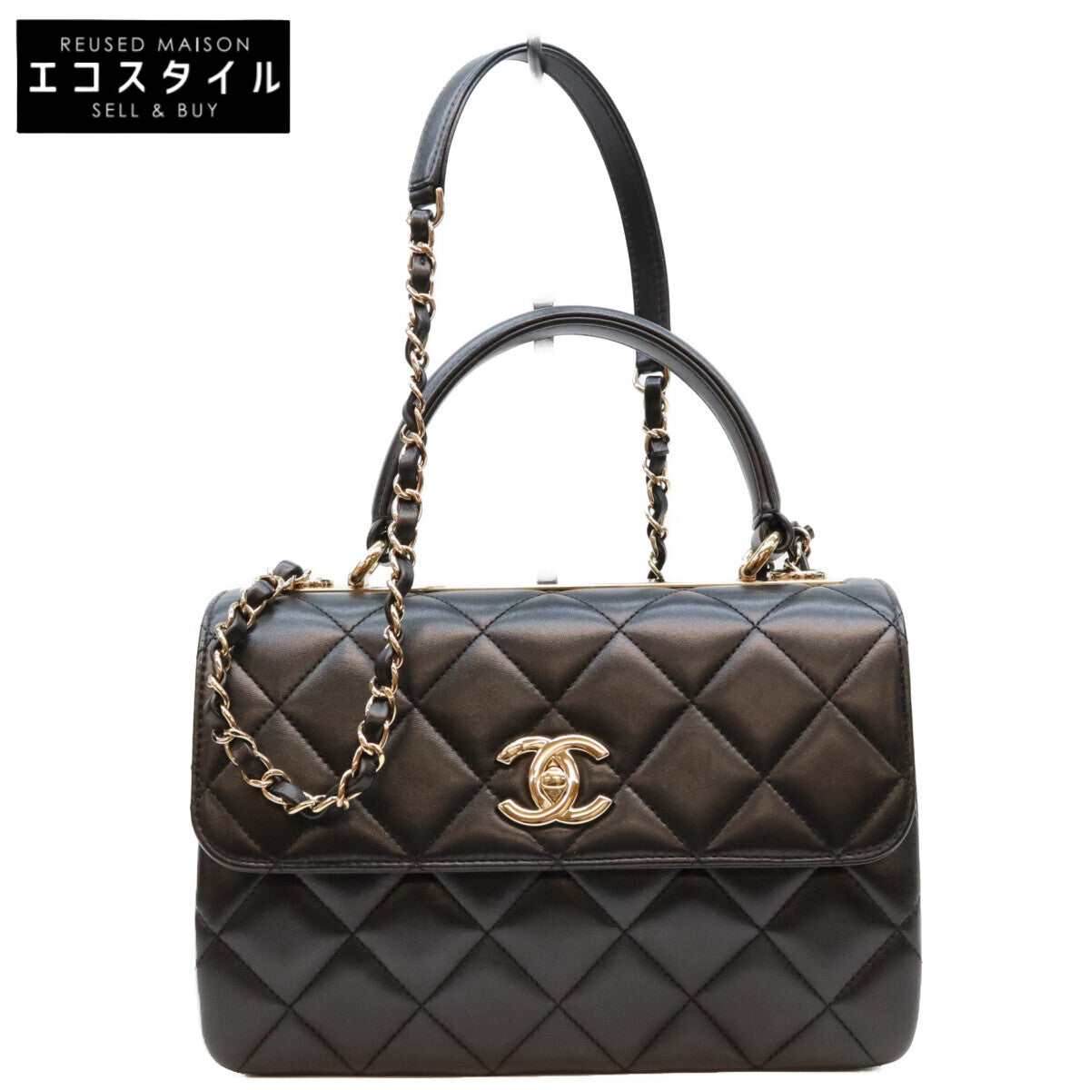 CHANEL シャネル A92236 黒 ラム G金具 トレンディCC スモール ショルダーバッグ ショルダーバッグ