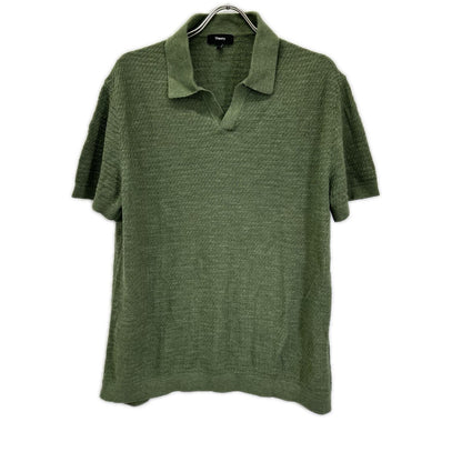Theory セオリー グリーン BRENAN PL T PACIFIC LINEN ニットポロ トップス