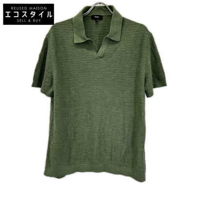 Theory セオリー グリーン BRENAN PL T PACIFIC LINEN ニットポロ トップス