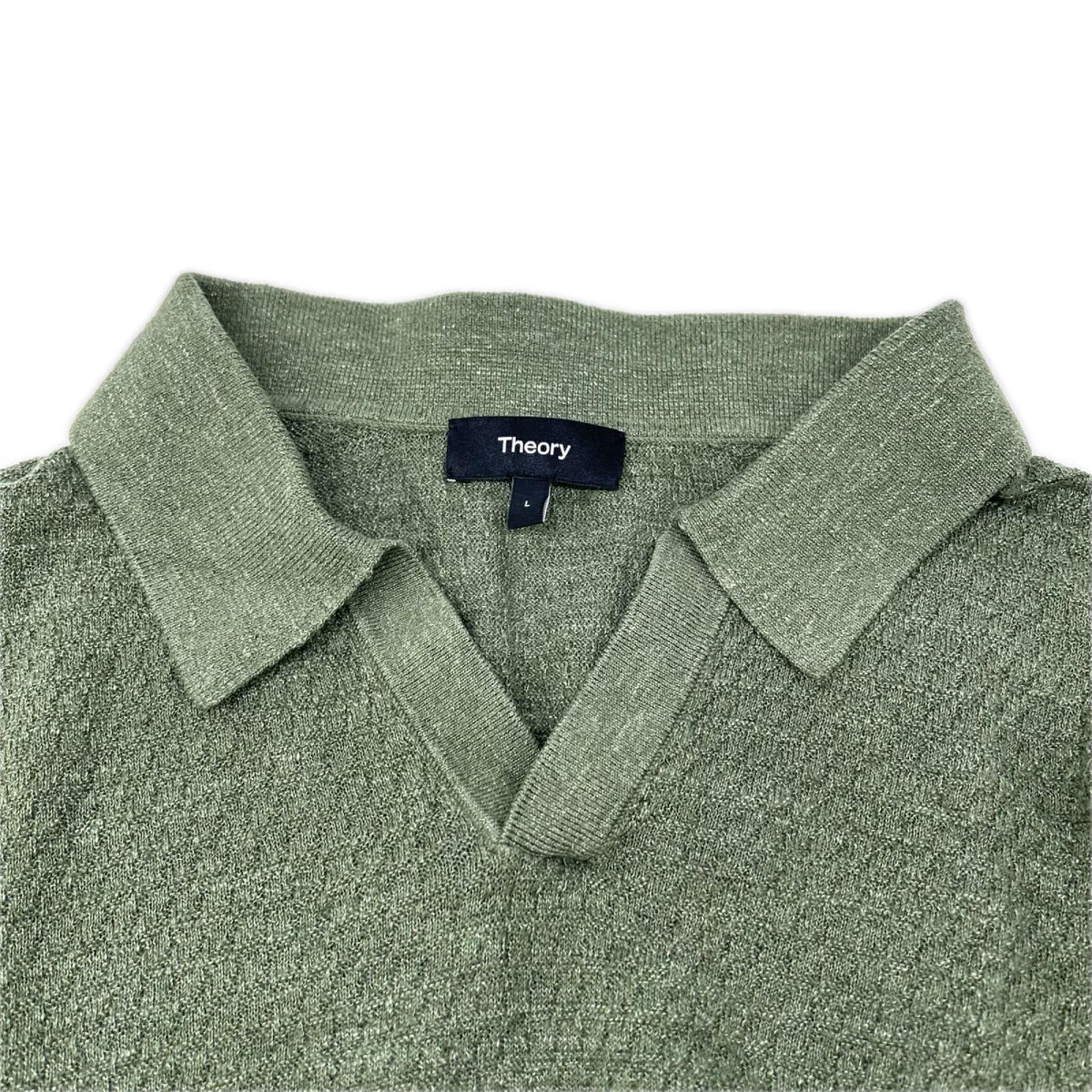 Theory セオリー グリーン BRENAN PL T PACIFIC LINEN ニットポロ トップス
